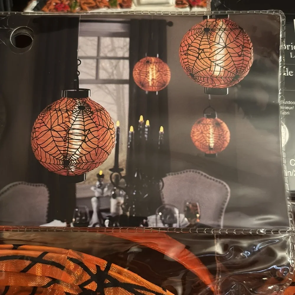 Pier 1 Orange Spider Web Party Lanterns 2 sets of 2